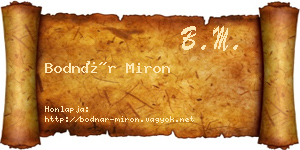 Bodnár Miron névjegykártya